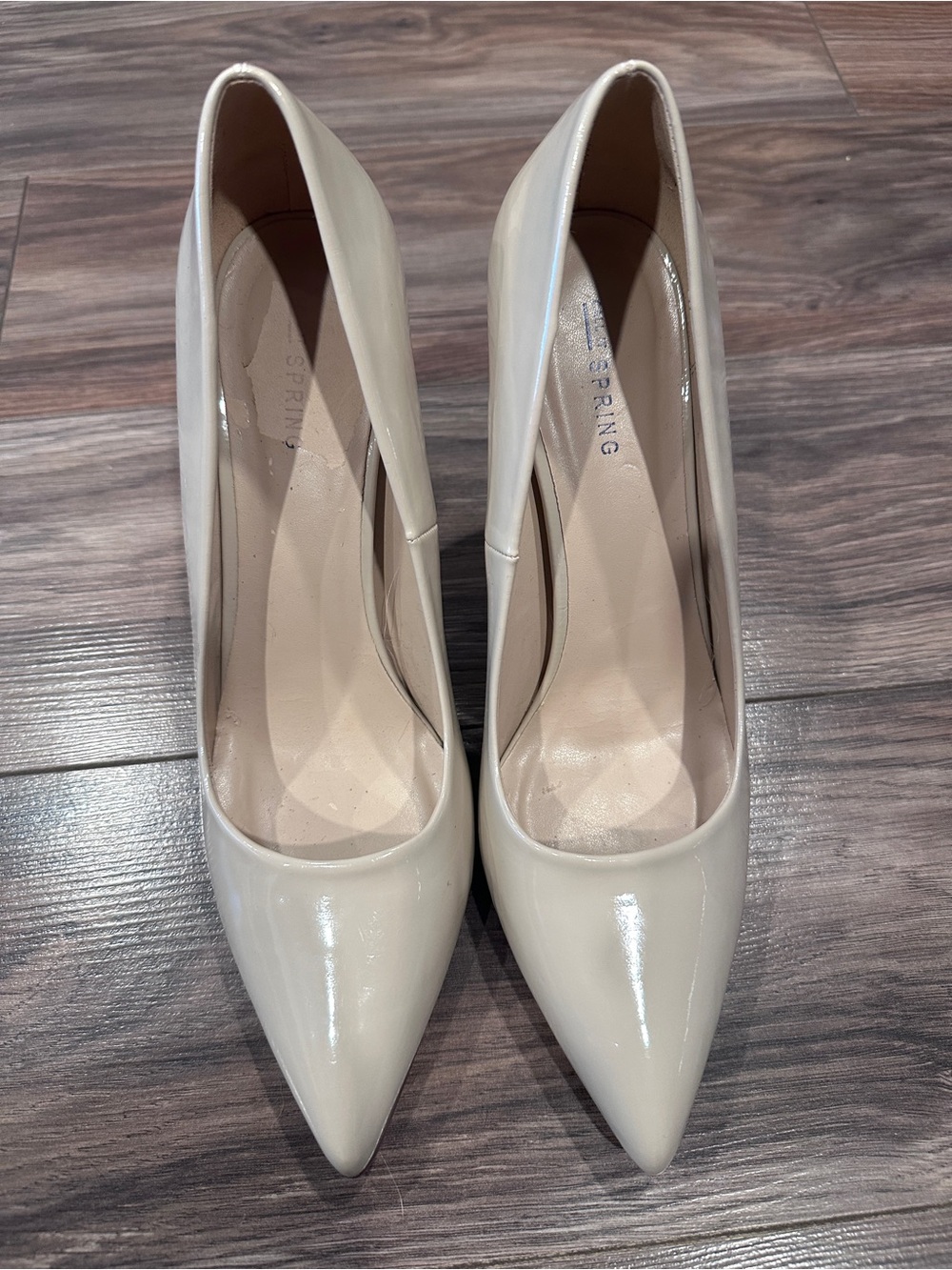 Call It Spring Cream Patent Pointed-Toe High Heels